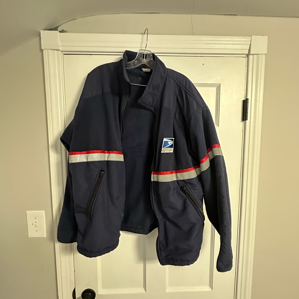 Men's USPS Navy with Red and Gray Stripes XL read description